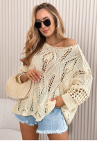 Ażurowy Pullover Nayami Ecru