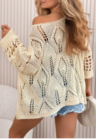 Ażurowy Pullover Nayami Ecru