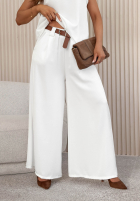 Material Hose wide leg z paskiem Aurelia Sun Weiß