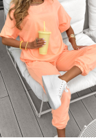 Set T-Shirt i Hose dresowe Double Trouble brzoskwiniowy