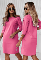 Kleid Tunika z kieszeniami Stay Real Fuchsia