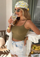 Krótki top na ramiączkach All For You Olivgrün