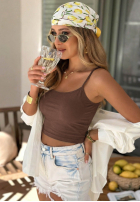 Krótki top na ramiączkach All For You Olivgrün