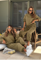 Sweat Set Sweatshirt i Hose Right On Time Olivgrün
