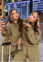 Sweat Set Sweatshirt i Hose Right On Time Olivgrün