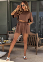 Bawełniany T-Shirt z poduszkami Silent Hour Schokoladenbraun