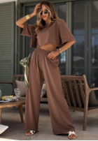 Bawełniane Hose dresowe wide leg Silent Hour Olivgrün