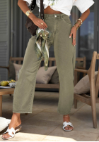 Hose Jeans balloon z paskiem Plain Mood Khaki