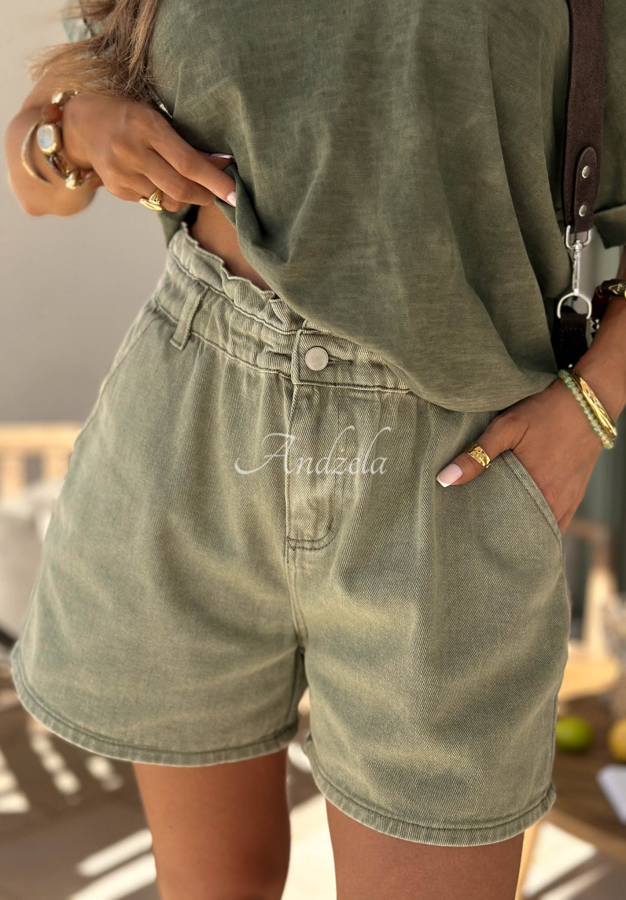 Jeansshorts Safari Trip Khaki