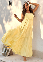 Kleid maxi z falbankami Morning Light Gelb