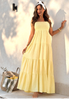 Kleid maxi z falbankami Morning Light Gelb