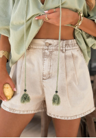 Jeans Shorts z gumką Taille Travel Vlogs Pistaziengrün