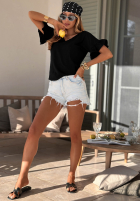 Bawełniany T-Shirt z falbankami Ask For More Puderrosa