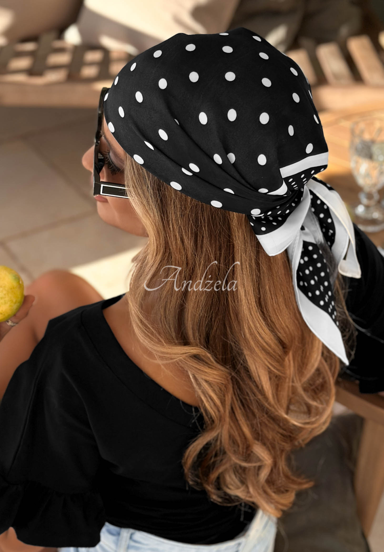 Gepunktetes Tuch Dot Harmony schwarz-weiß
