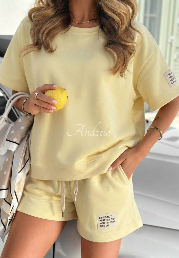 Baumwoll-Set aus T-Shirt und Shorts Sporty Summer Gelb