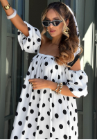 Rock z falbanką w Punkte Dotty Days Ecru