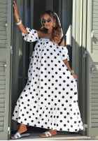 Rock z falbanką w Punkte Dotty Days Ecru