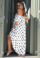 Rock z falbanką w Punkte Dotty Days Ecru