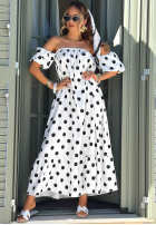 Rock z falbanką w Punkte Dotty Days Ecru