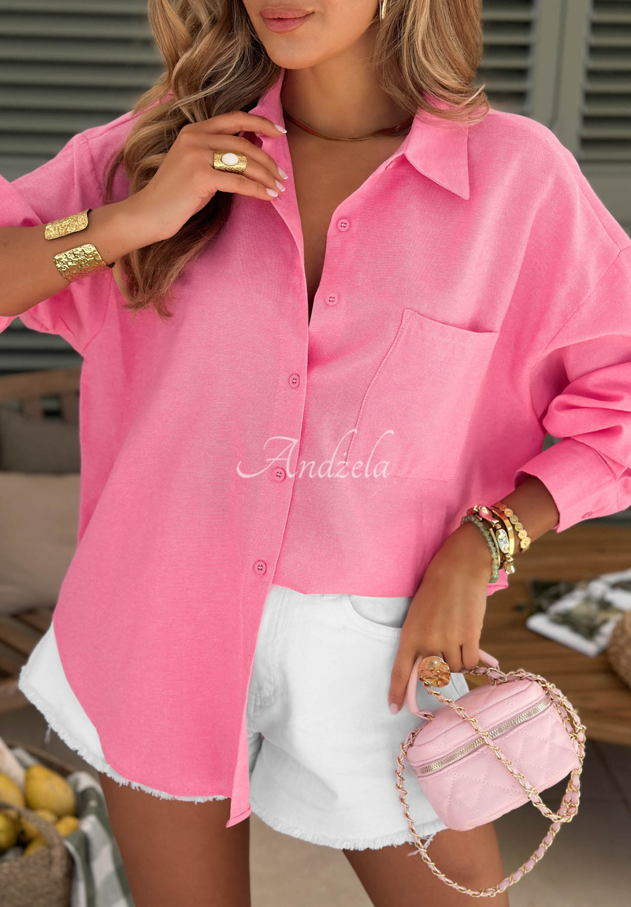 Baumwollhemd oversize Sunny Life Rosa