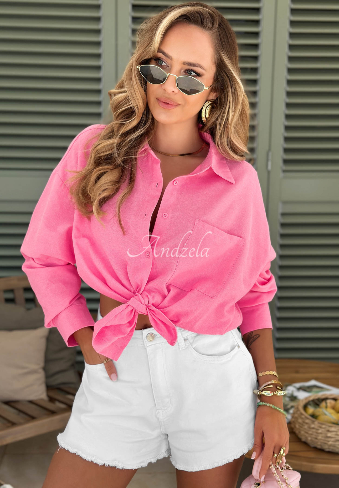 Baumwollhemd oversize Sunny Life Rosa