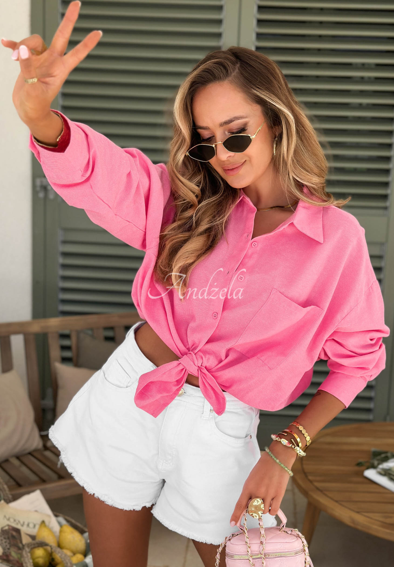 Baumwollhemd oversize Sunny Life Rosa