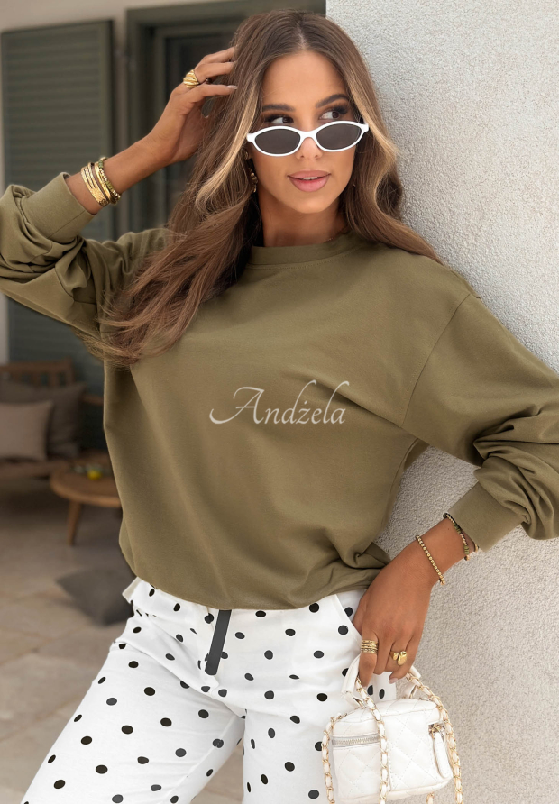 Baumwoll-Sweatshirt Viva Oliva Olivgr&uuml;n