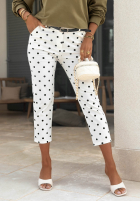 Material Hose Chinohose w Punkte Spring Dots Weiß