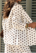 Elegancka Blazer w Punkte Timeless Dots Ecru