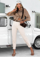 Hose Jeans baggy fit Simply You Hell Beige