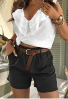 Jeans Shorts z paskiem Any Place Schokoladenbraun