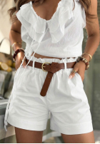 Jeans Shorts z paskiem Any Place Schokoladenbraun