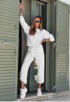 Sweat Set Sweatshirt i Hose w Punkte Vita Dots Weiß
