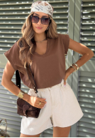 T-Shirt V-neck Schokoladenbraun