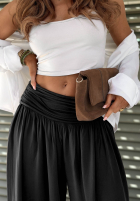 Zwiewne Hose haremki ze ściągaczami Coastal Sand Weiß