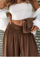 Zwiewne Hose haremki ze ściągaczami Coastal Sand Weiß