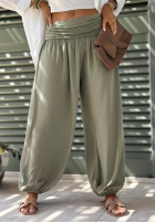 Zwiewne Hose haremki ze ściągaczami Coastal Sand Weiß