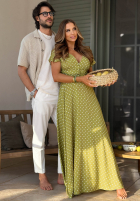 Kleid maxi w Punkte Charming Dots Olivgrün