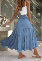 Rock maxi z falbankami i gumką Taille Italian Sky Blau