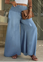 Material Hose wide leg z gumką Taille Italian Sky Blau