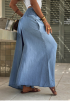 Material Hose wide leg z gumką Taille Italian Sky Blau