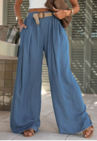 Material Hose wide leg z paskiem Sun Charm Blau