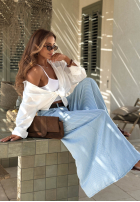 Material Hose w paski Sunshine Story Himmelblau