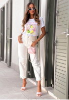 T-Shirt z nadrukiem Cachaca Lemon biało-Himmelblau