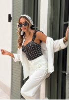 Gepunkteter Träger-Body Blossom Ballet Schwarz