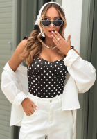 Gepunkteter Träger-Body Blossom Ballet Schwarz