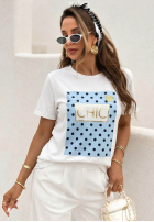 T-Shirt z nadrukiem Dotty Chic biało-Rosa