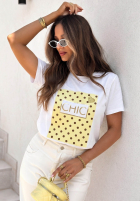 T-Shirt z nadrukiem Dotty Chic biało-Rosa
