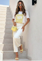 T-Shirt z nadrukiem Dotty Chic biało-Rosa