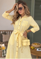 Koszulowa Kleid midi w kratę Spring Velvet Air Himmelblau